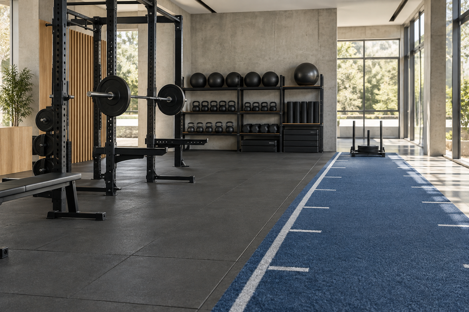 Functional training illustrative equipment scene
